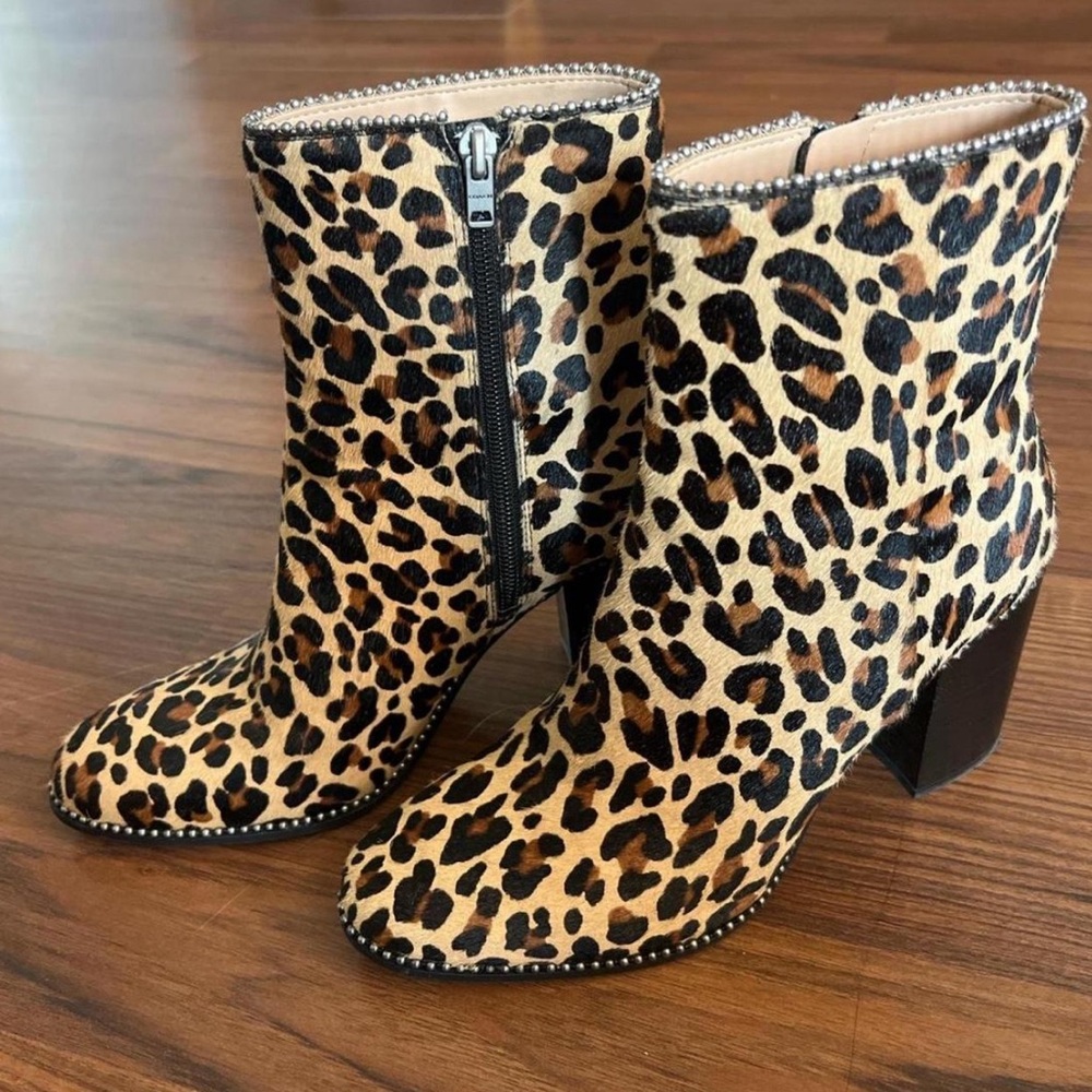 Coach Leopard Print Ankle Booties